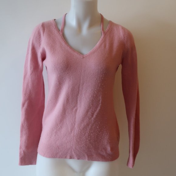 Womens Christopher Fischer Pink V-Neck Cashmere Sweater XS * - Picture 1 of 12